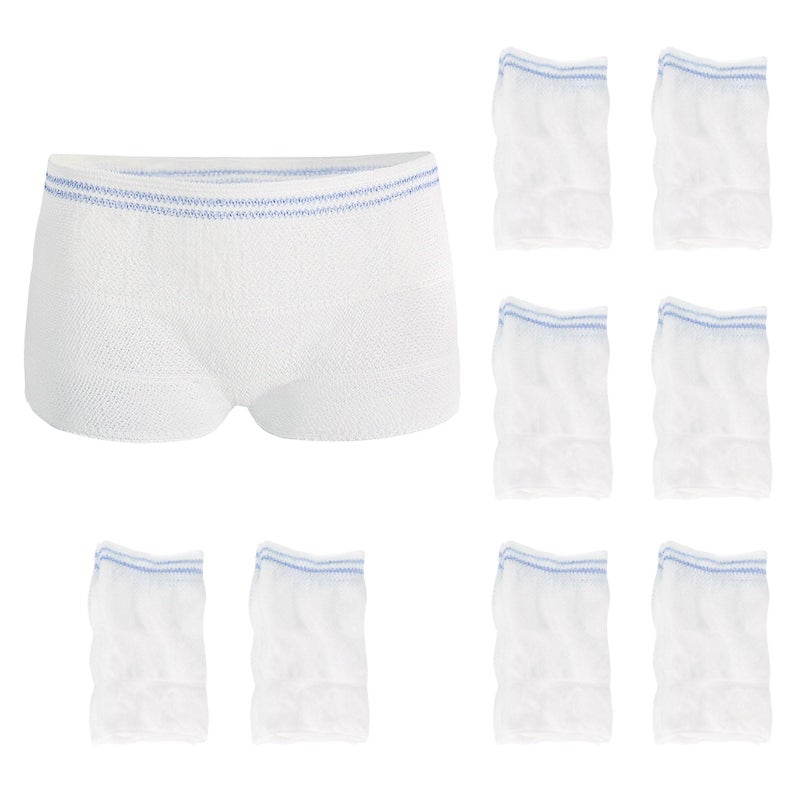 FUIPVGI 8 Pack Fix Reusable Net Pants, Incontinence Net Knickers, Women's Net Knickers High Density Mesh Disposable Pants for Maternity Incontinence Daily Travel (White)